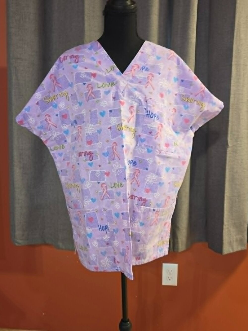 SB Fashion Scrubs Breast Cancer Awareness Scrub Top Purple
